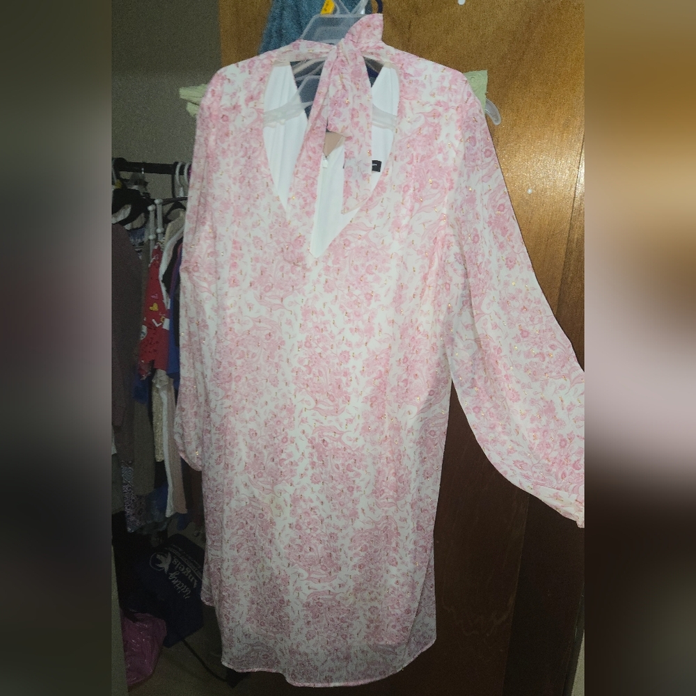 INC International Concepts Pink Long Sleeve Dress